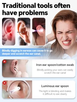 2026 New Upgrade Visual Ear Wax Cleaner Camera Safe Earwax Removal Endoscope with 5M Camera Ear Cleaning Tools Ear Care