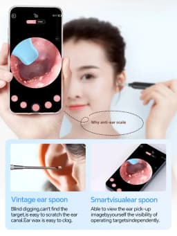 2026 New Upgrade Visual Ear Wax Cleaner Camera Safe Earwax Removal Endoscope with 5M Camera Ear Cleaning Tools Ear Care