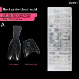 New 60/240/300 Pcs Sandwich Nail Forms 15 Size Oval Extension Dual Form No Paper Forms Needed For Easy Nail Extensions