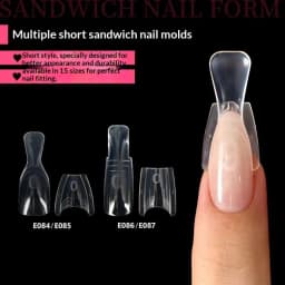 New 60/240/300 Pcs Sandwich Nail Forms 15 Size Oval Extension Dual Form No Paper Forms Needed For Easy Nail Extensions