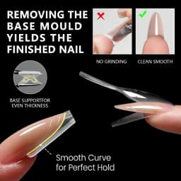 New 60/240/300 Pcs Sandwich Nail Forms 15 Size Oval Extension Dual Form No Paper Forms Needed For Easy Nail Extensions