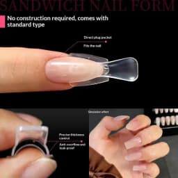 New 60/240/300 Pcs Sandwich Nail Forms 15 Size Oval Extension Dual Form No Paper Forms Needed For Easy Nail Extensions