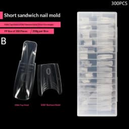 New 60/240/300 Pcs Sandwich Nail Forms 15 Size Oval Extension Dual Form No Paper Forms Needed For Easy Nail Extensions