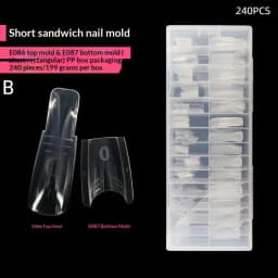 New 60/240/300 Pcs Sandwich Nail Forms 15 Size Oval Extension Dual Form No Paper Forms Needed For Easy Nail Extensions