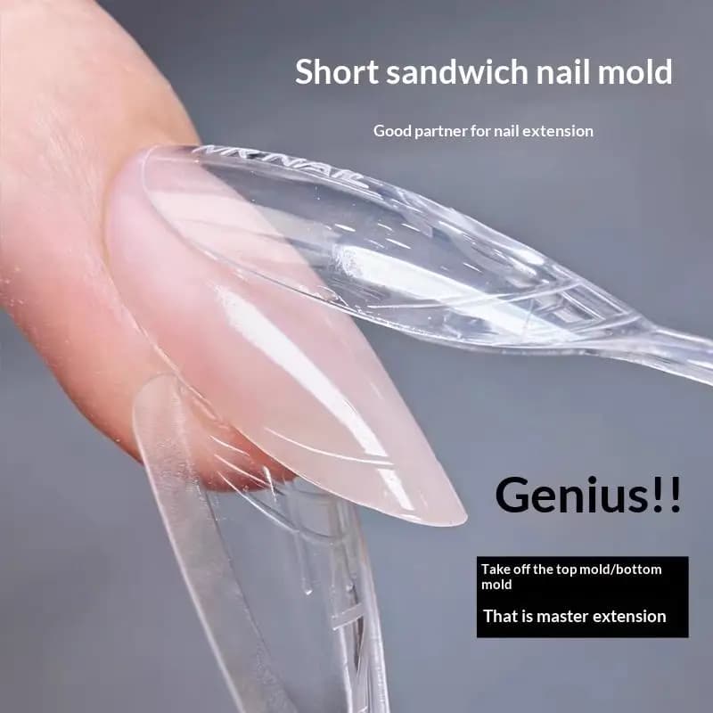 New 60/240/300 Pcs Sandwich Nail Forms 15 Size Oval Extension Dual Form No Paper Forms Needed For Easy Nail Extensions
