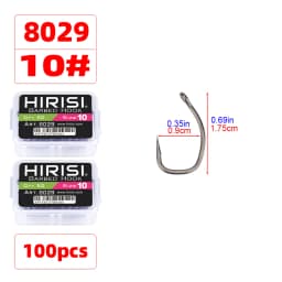 Hirisi 50/100pcs PTFE Coated Carp Fishing Hooks With Eye Micro Barbed High Carbon Steel 8029 Fishing Accessories Spliceable Box