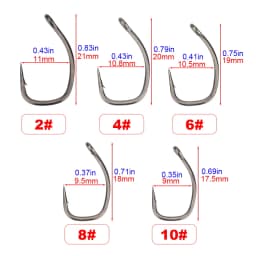 Hirisi 50/100pcs PTFE Coated Carp Fishing Hooks With Eye Micro Barbed High Carbon Steel 8029 Fishing Accessories Spliceable Box