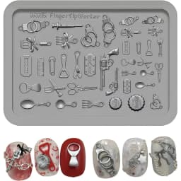 Manicure Multi Shapes Button Small Model 3D Buttons Nail Art Mold Silicone Cute Nail Charms Tool Women DIY Resin Buckle Supplies
