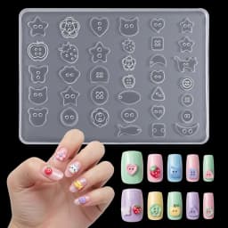 Manicure Multi Shapes Button Small Model 3D Buttons Nail Art Mold Silicone Cute Nail Charms Tool Women DIY Resin Buckle Supplies