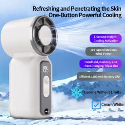 Super Mini Rechargeable Handheld Fan Powerful Wind Ultra-Quiet Fan Digital Display Portable Small Fan