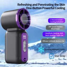 Super Mini Rechargeable Handheld Fan Powerful Wind Ultra-Quiet Fan Digital Display Portable Small Fan
