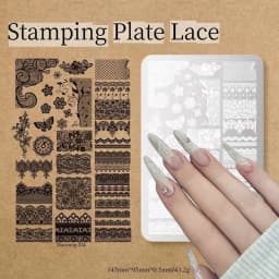 1 Sheet Elegant Lace Nail Art Stamping Plate Vintage Floral & Butterfly Pattern Nail Stencil Reusable Steel Nail Stamp Template#