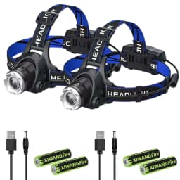 Rechargeable Powerful LED Headlamp with Zoomable Headlight - Outdoor Waterproof High Lumen Work Head Light use 18650 battery