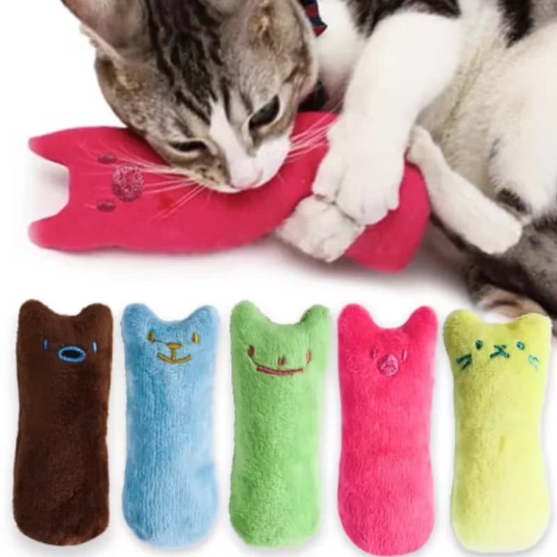 Teeth Grinding Catnip Toys Funny Interactive Plush Cat Toy Pet Kitten Chewing Vocal Toy Claws Thumb Bite Cat Mint For Cats
