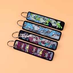 Pokémon  Anime Elf Monsters Keychain for Cars Backpack Key Holders Embroidery Keyrings Key Tag Jet Tag Accessories Gifts 1pcs