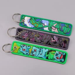 Pokémon  Anime Elf Monsters Keychain for Cars Backpack Key Holders Embroidery Keyrings Key Tag Jet Tag Accessories Gifts 1pcs