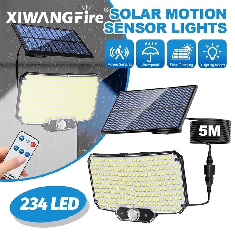 Outdoor LED Solar Light Super Bright Motion Sensor Strong Power LED Garden Wall Lamp IP65 Waterproof 3 Working Mode Porch Lights