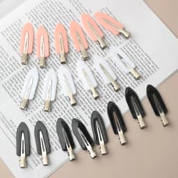 12pcs Black And White Pink Simple And Fashionable Women's Seamless Bangs Hair Clips Makeup Seamless Hair Clips Side Clips Suitab