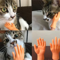 Children Noveltyfunny Mini Hand Creative Finger Fingertip Toys Teasing Cat Massage Pet Soft Silicone Small Hand Pet Supplies