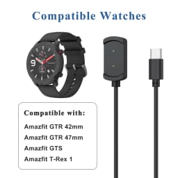 USB Type C Charger For Huami Amazfit T-Rex 1/Amazfit GTS/Amazfit GTR 42MM 47MM USB C 100cm Charging Cable Fast Charger Cradle