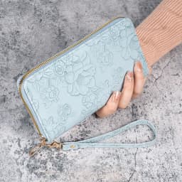 Floral Embossed Leather Women's Long Wallet - Phone Slot Credit Card Holder, Trendy Coin Clutch Purse with Hand-painted Design