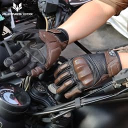 Vintage Motorcycle Gloves Genuine Leather Motorbike Road Racing Glove Retro Men Protective Gears CE Approved Touch Screen