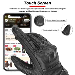 Vintage Motorcycle Gloves Genuine Leather Motorbike Road Racing Glove Retro Men Protective Gears CE Approved Touch Screen