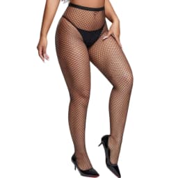 Plus Large Size Elastic Woman's Floral Lace Over The Knee Thigh High Fishnet Mesh Sexy Black Gothic Stockings Non-slip 3XXXL 5XL