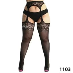 Plus Large Size Elastic Woman's Floral Lace Over The Knee Thigh High Fishnet Mesh Sexy Black Gothic Stockings Non-slip 3XXXL 5XL