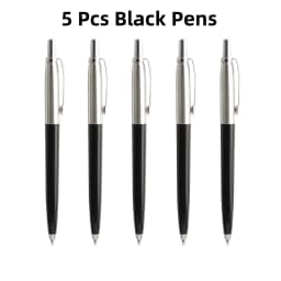 5Pcs/Set Metal Ballpoint Pen Promotional Pens G2 Refill Blue Ink Automatic Ballpoint Pens Set For School stationery office Pen