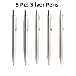 5Pcs/Set Metal Ballpoint Pen Promotional Pens G2 Refill Blue Ink Automatic Ballpoint Pens Set For School stationery office Pen