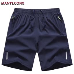 Quick Dry Shorts Men Summer Thin Short Pants Running Sports Bottom Gym Fitness Beach Zipper Pocket Loose Short Sweatpants Men