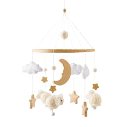 Baby Crib Mobile Rattle Toy For 0-12 Months Cartoon Felt Forest Animal Bed Bell Hanging Wooden Bracket Mobile Newbaby Rattle Toy