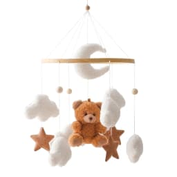 Baby Crib Mobile Rattle Toy For 0-12 Months Cartoon Felt Forest Animal Bed Bell Hanging Wooden Bracket Mobile Newbaby Rattle Toy