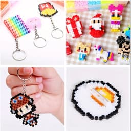 2.6mm Large Clear Plastic Fuse Boards Beads Pegboards Hama Beads Tweezers Creative DIY Jewelry Craft for Kids Craft Beads