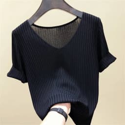 2026 Summer Blouse Women Blusas Mujer De Moda Verano Short Sleeve Blouse V-Neck Knitted Blouse Shirt Tops Women Blusas