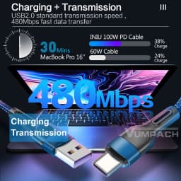 Fast USB C Cable C Type C Cable Fast Charging Data Cord Charger for Samsung S21 Xiaomi Vivo iPhone 16 15 Huawei Charging Cable