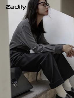 2026 Autumn Women's Oversized Long Sleeve Blouse 2026 Summer New Arrival Tie Neck Shirt Loose Fit Office Elegant Fashion