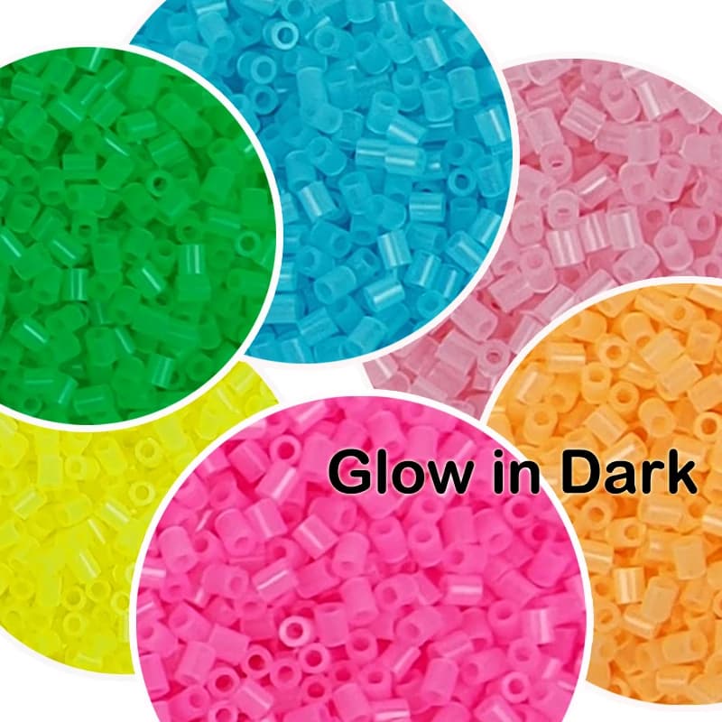 Yantjouet 2.6mm Mini Beads 1000pcs Glow in Dark Pixel Art Hama Beads Iron Beads High Quality Puzzle Toys