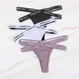 3PCS/Set Cross Strap G-String Cotton Panties Women Sexy High Waist Women's Panties FINETOO Letter Waisted Panty Lingerie M-XL