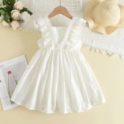 Bear Leader Kids Girls Dresses 2026 New Summer Lace Princess Dresses Children Solid color Clothing Baby Wedding Party Vestidos