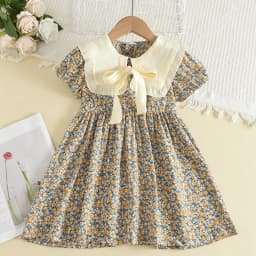 Bear Leader Kids Girls Dresses 2026 New Summer Lace Princess Dresses Children Solid color Clothing Baby Wedding Party Vestidos
