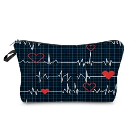Hot Sale Nurse ECG Printing Women Cosmetic Bags Lovely Casual Travel Portable Storage Handbags Makeup Bag Toiletry Bags Female