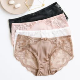 SuyaDream Women's Panties 2pcs/Lot 100% Natural Silk Lined Sexy Lace Briefs Daily Wear Comfortable Intimate Underwear Pink White
