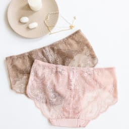 SuyaDream Women's Panties 2pcs/Lot 100% Natural Silk Lined Sexy Lace Briefs Daily Wear Comfortable Intimate Underwear Pink White