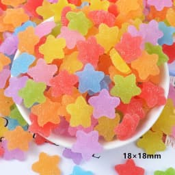 10pcs Slime Charms Soft Candy Resin Star Additives Supplies DIY Kit Filler Decor For Fluffy Clear Cloud Slime Clay 18mm