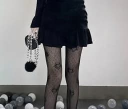 Lolita Girls Cute Pentacle Print Tights Women Sexy Gothic Punk Magical Five-Pointed Star Mesh Fish Net Pantyhose Body Stockings