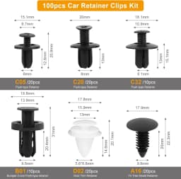 100/50 Box/Bag Car Fastener Clip Mixed Car Body Push Retainer Pin Rivet Bumper Door Trim Panel Fastener Kit Car Clip Acesssories