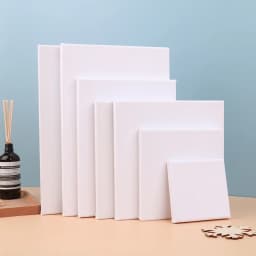 White Black Blank Square Artist Canvas For Oil Painting On Canvas, Acrylic Watercolor Oil Paint With Wood Frame As Primer
