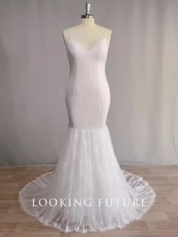 Customized Boho Mermaid Wedding Dresses Spaghetti Straps Lace Backless Beach Sexy V-Neck Bohemian Bridal Gowns Vestidos De Noiva